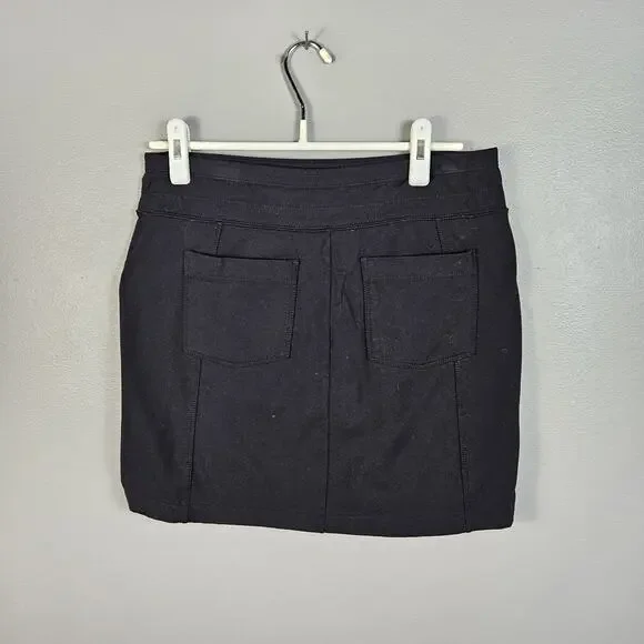 Athleta Womens Metro Skirt Skort Black Zip Pocket Lined Drawstring Size Small - Picture 2 of 7